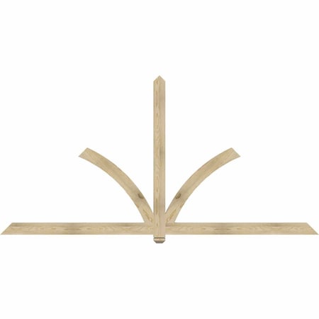 Ekena Millwork Redmond Rough Sawn Timber Gable Bracket, Douglas Fir, 108"W x 54"H x 2"D x 4"F, 12/12 Pitch GBW108X54X0204RED00RDF